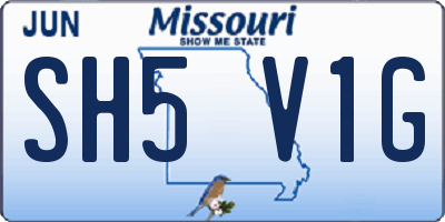 MO license plate SH5V1G