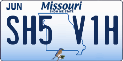 MO license plate SH5V1H
