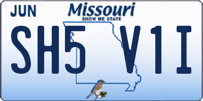 MO license plate SH5V1I
