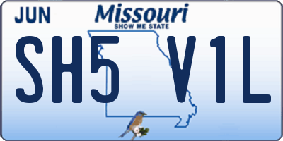 MO license plate SH5V1L