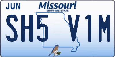 MO license plate SH5V1M