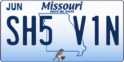 MO license plate SH5V1N