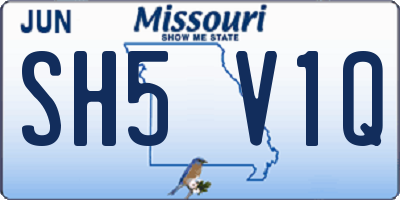 MO license plate SH5V1Q