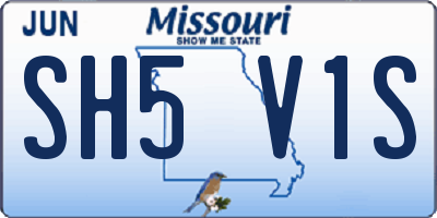 MO license plate SH5V1S