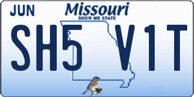 MO license plate SH5V1T
