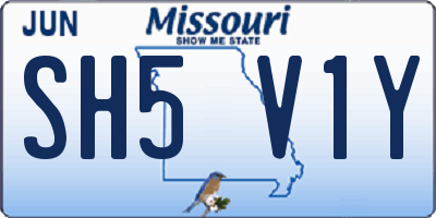 MO license plate SH5V1Y