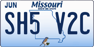 MO license plate SH5V2C