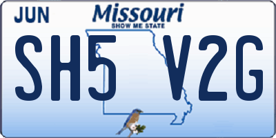MO license plate SH5V2G