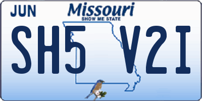 MO license plate SH5V2I