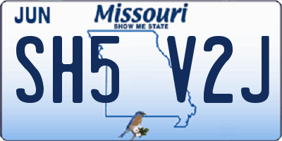 MO license plate SH5V2J
