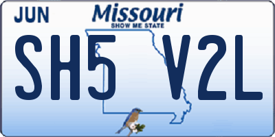 MO license plate SH5V2L