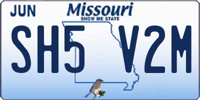 MO license plate SH5V2M