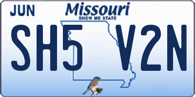 MO license plate SH5V2N