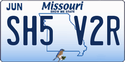 MO license plate SH5V2R