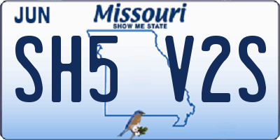 MO license plate SH5V2S