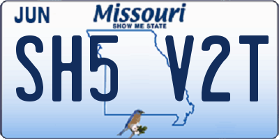 MO license plate SH5V2T