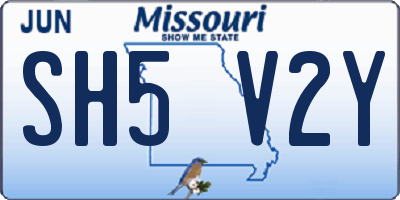 MO license plate SH5V2Y
