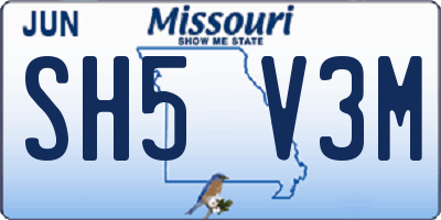 MO license plate SH5V3M
