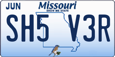 MO license plate SH5V3R