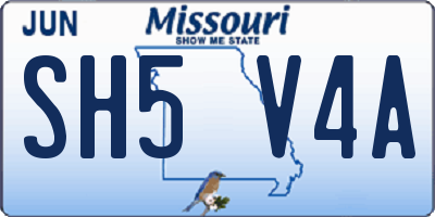 MO license plate SH5V4A