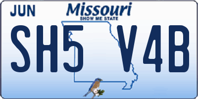 MO license plate SH5V4B