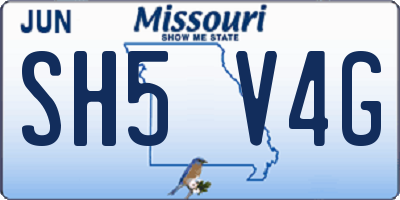 MO license plate SH5V4G