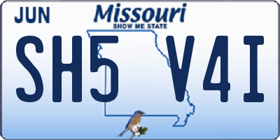 MO license plate SH5V4I