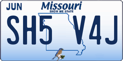 MO license plate SH5V4J