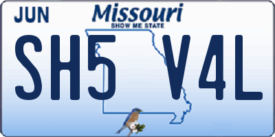 MO license plate SH5V4L