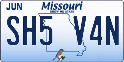 MO license plate SH5V4N