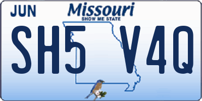 MO license plate SH5V4Q