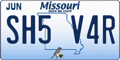 MO license plate SH5V4R