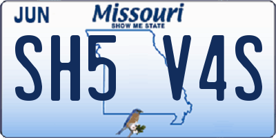 MO license plate SH5V4S