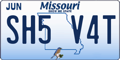 MO license plate SH5V4T