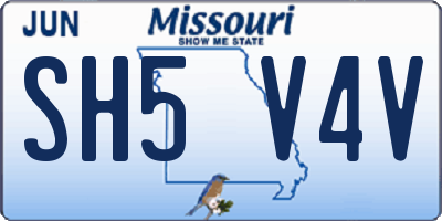 MO license plate SH5V4V