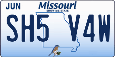 MO license plate SH5V4W