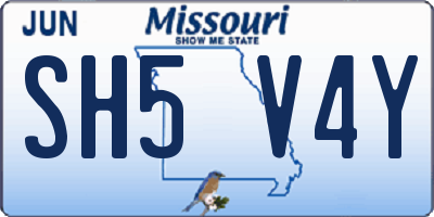 MO license plate SH5V4Y
