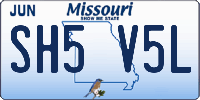 MO license plate SH5V5L