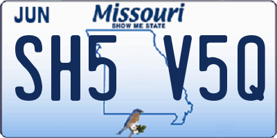MO license plate SH5V5Q