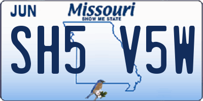 MO license plate SH5V5W