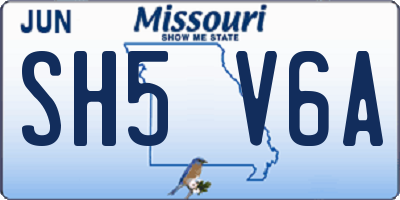 MO license plate SH5V6A