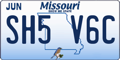 MO license plate SH5V6C