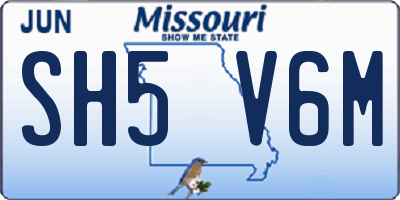 MO license plate SH5V6M