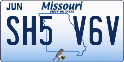 MO license plate SH5V6V