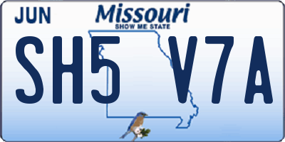 MO license plate SH5V7A