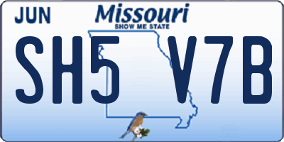 MO license plate SH5V7B