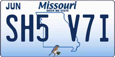 MO license plate SH5V7I