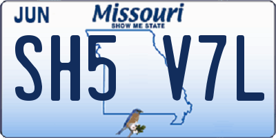 MO license plate SH5V7L