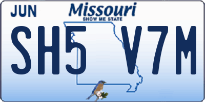 MO license plate SH5V7M