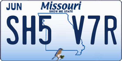 MO license plate SH5V7R
